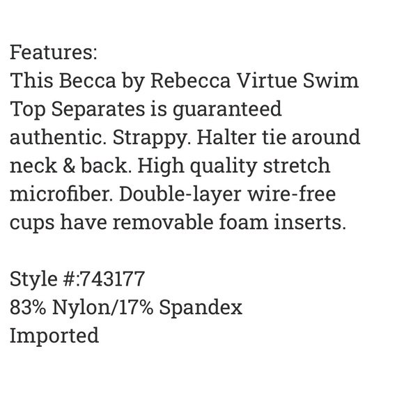 🔥BECCA🔥Swim Electric Current Strappy Halter Bikini Swimsuit Top Medium NWT - Picture 7 of 7